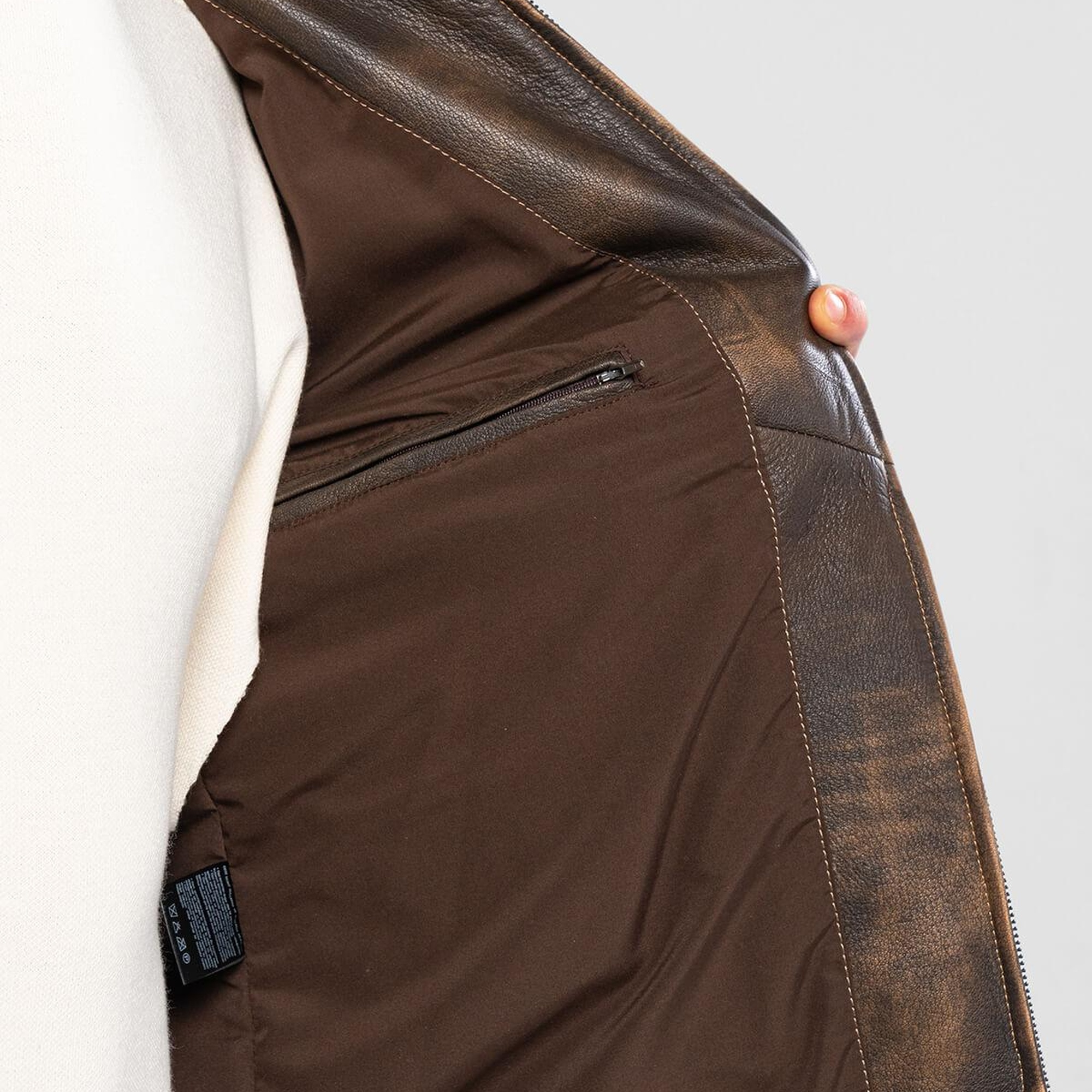 Tamer Tanca Erkek Hakiki Deri Viski Eskitme Deri Mont