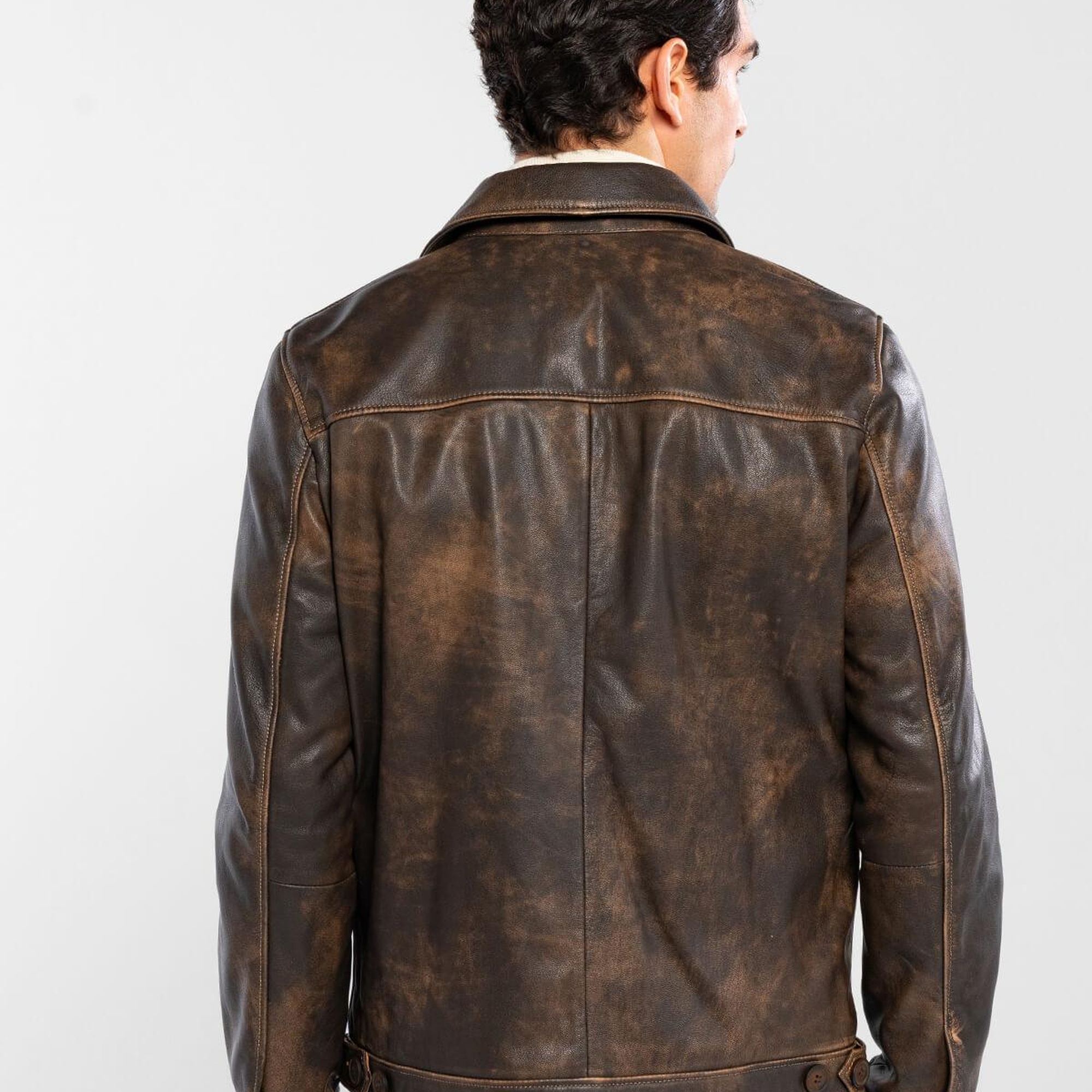 Tamer Tanca Erkek Hakiki Deri Viski Eskitme Deri Mont