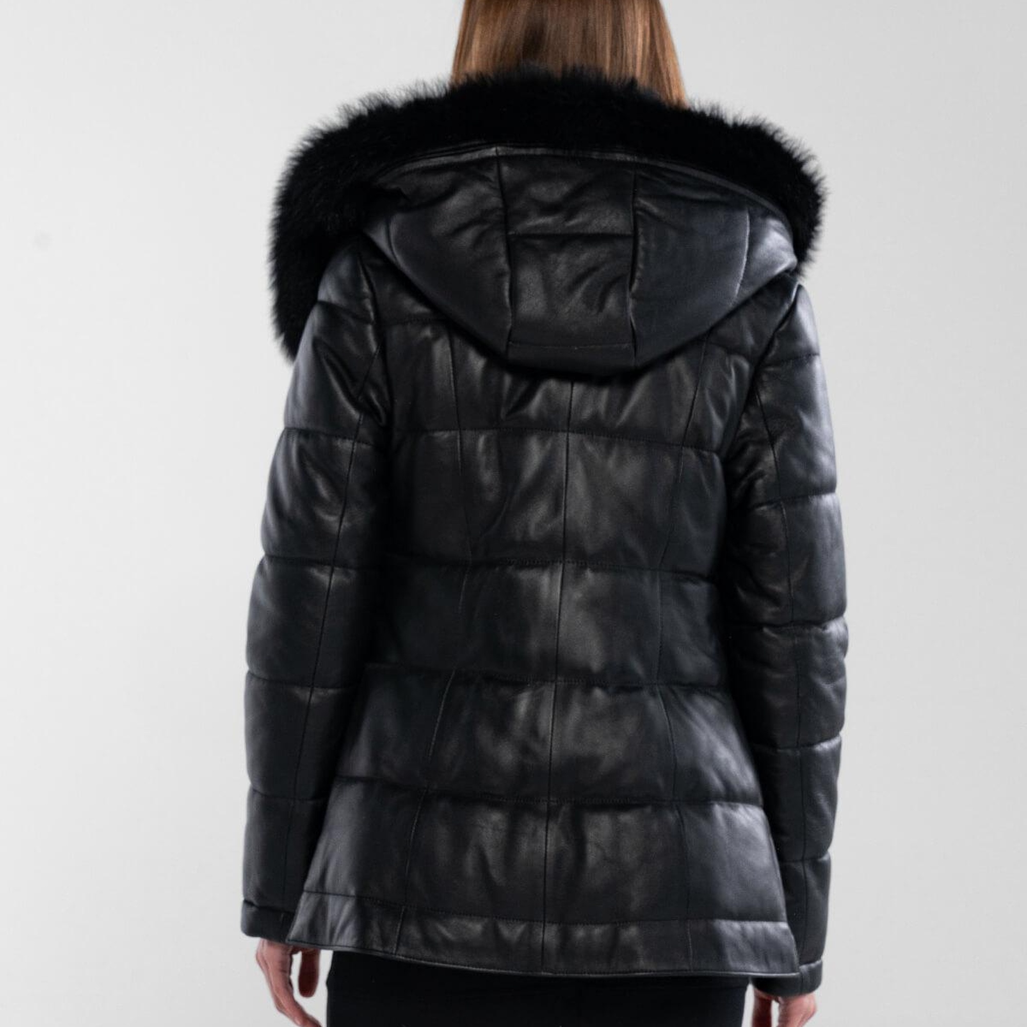 Tamer Tanca Kadın Hakiki Deri Siyah Deri Deri Mont