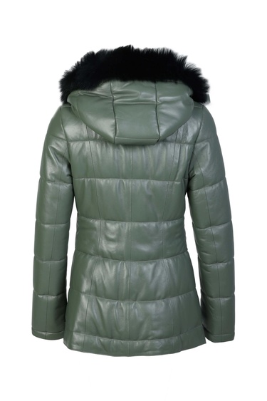  Tamer Tanca Kadın Hakiki Deri Su Yeşili Deri Mont