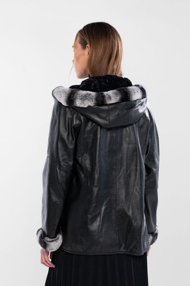  Tamer Tanca Kadın Hakiki Deri Siyah Deri Mont