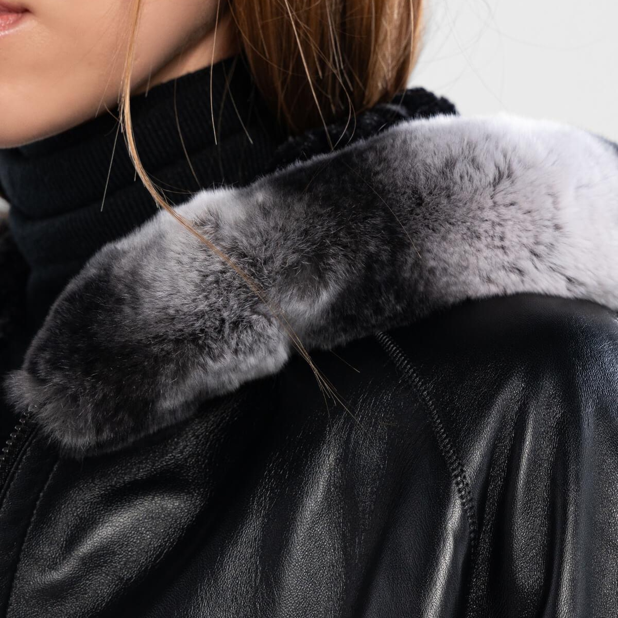 Tamer Tanca Kadın Hakiki Deri Siyah Deri Mont