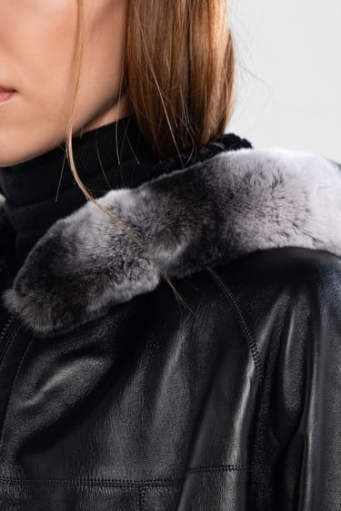  Tamer Tanca Kadın Hakiki Deri Siyah Deri Mont