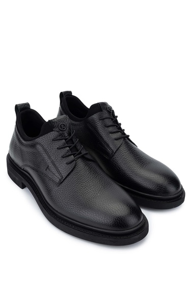  Tamer Tanca Erkek Hakiki Deri Siyah Floter Casual Ayakkabı