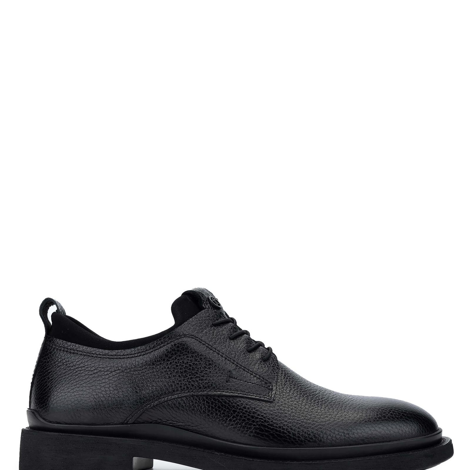 Tamer Tanca Erkek Hakiki Deri Siyah Floter Casual Ayakkabı