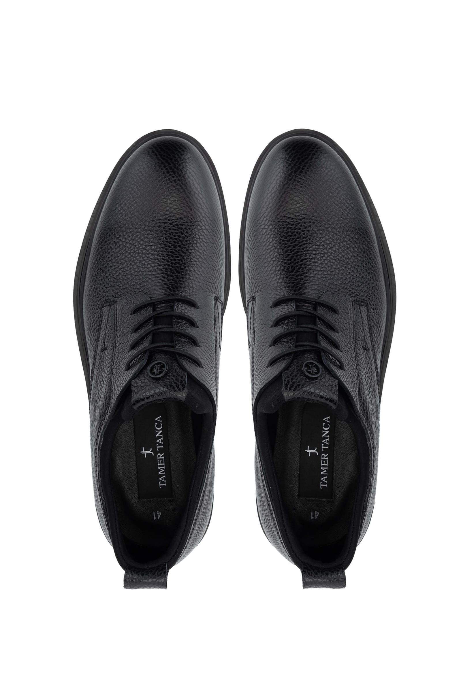 Tamer Tanca Tamer Tanca Erkek Hakiki Deri Siyah Floter Casual Ayakkabı | FashFed Siyah - 5. görsel