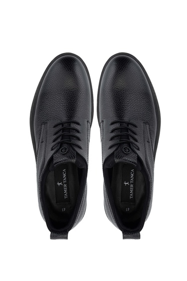  Tamer Tanca Erkek Hakiki Deri Siyah Floter Casual Ayakkabı