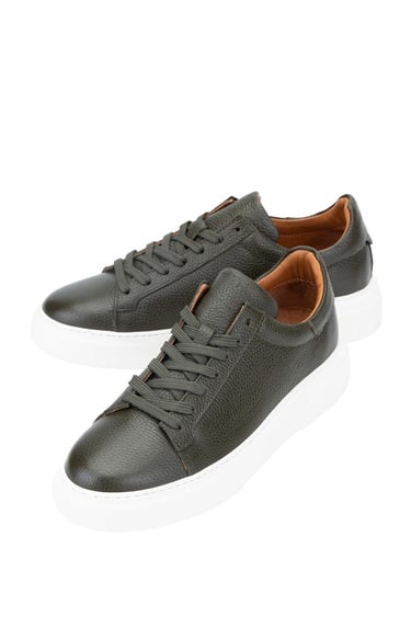  Tamer Tanca Erkek Hakiki Deri Yeşil Sneakers & Spor Ayakkabı