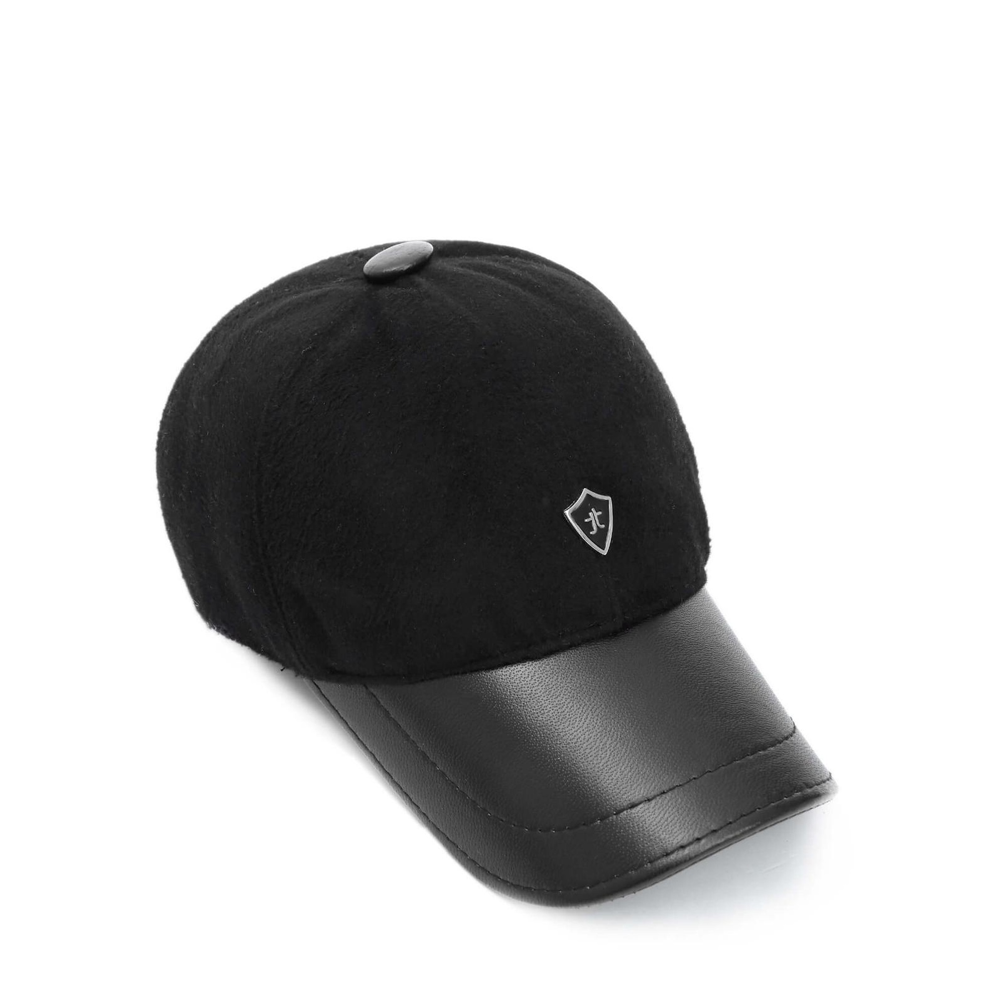 Tamer Tanca Erkek Hakiki Deri Siyah Şapka