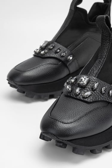  Valmenti Kadın Siyah Floter Hakiki Deri Casual Bot