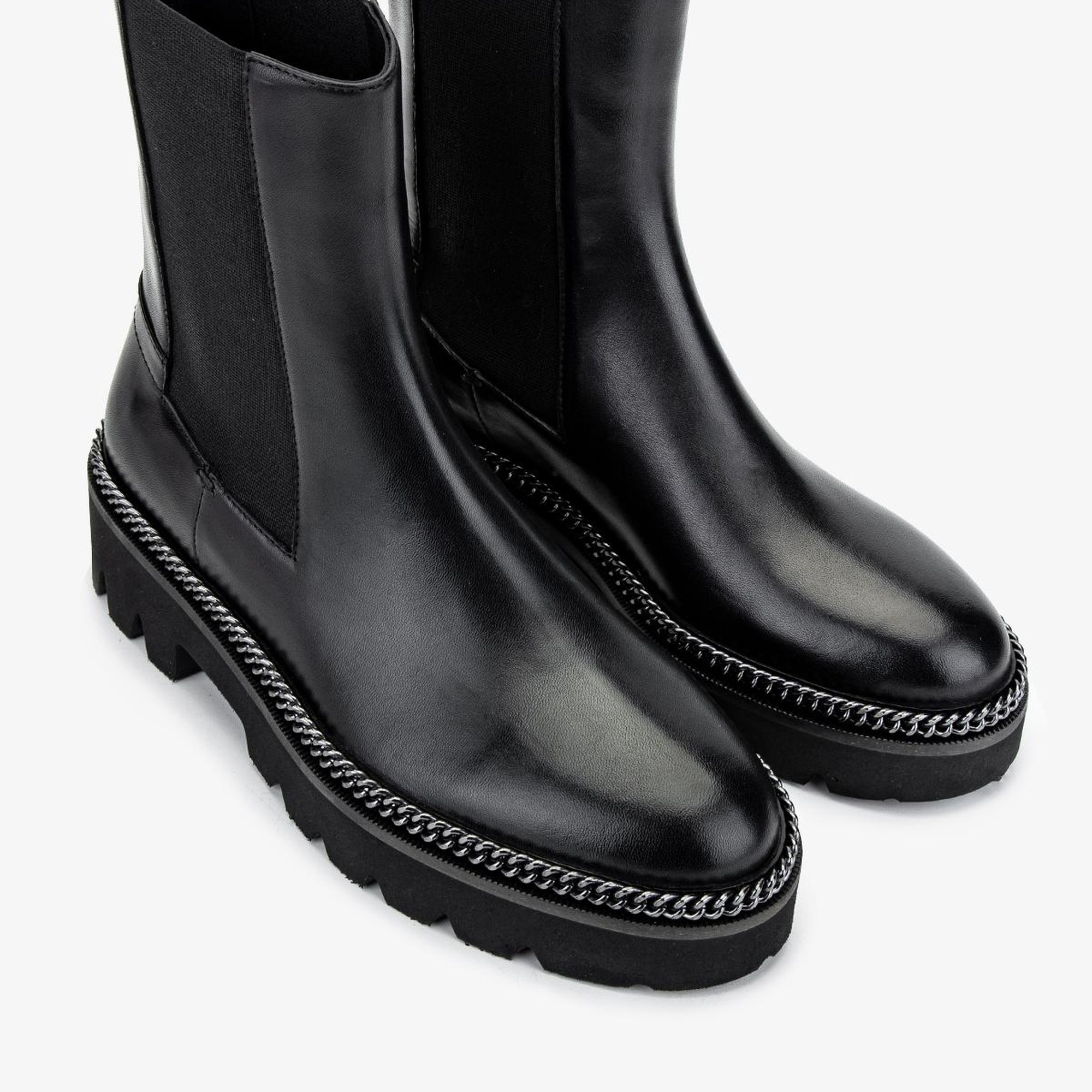 Valmenti Kadın Hakiki Deri Siyah Deri Casual Bot