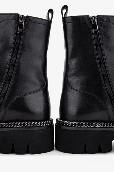  Valmenti Kadın Hakiki Deri Siyah Deri Casual Bot