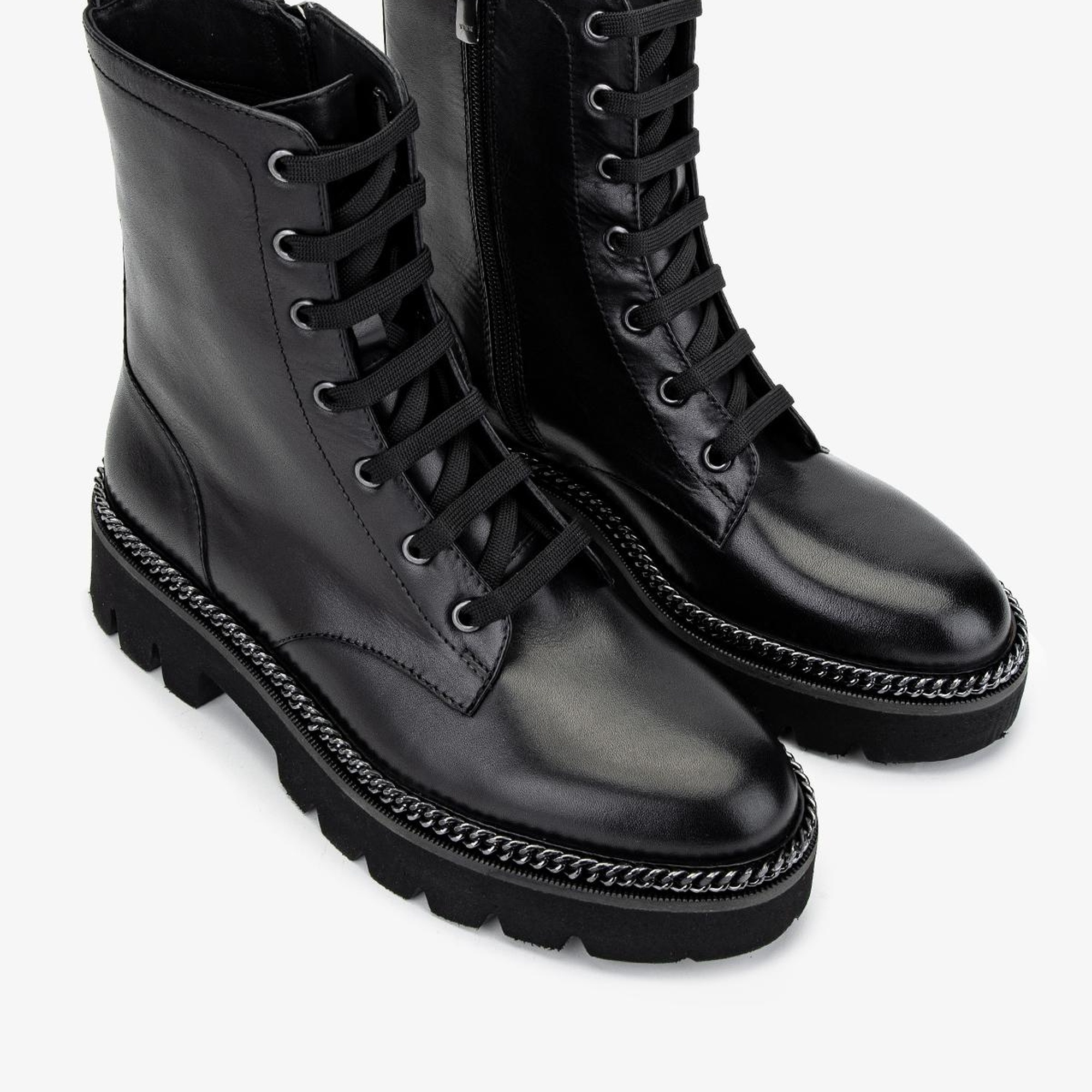 Valmenti Kadın Hakiki Deri Siyah Deri Casual Bot