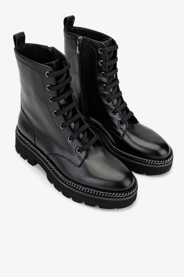  Valmenti Kadın Hakiki Deri Siyah Deri Casual Bot