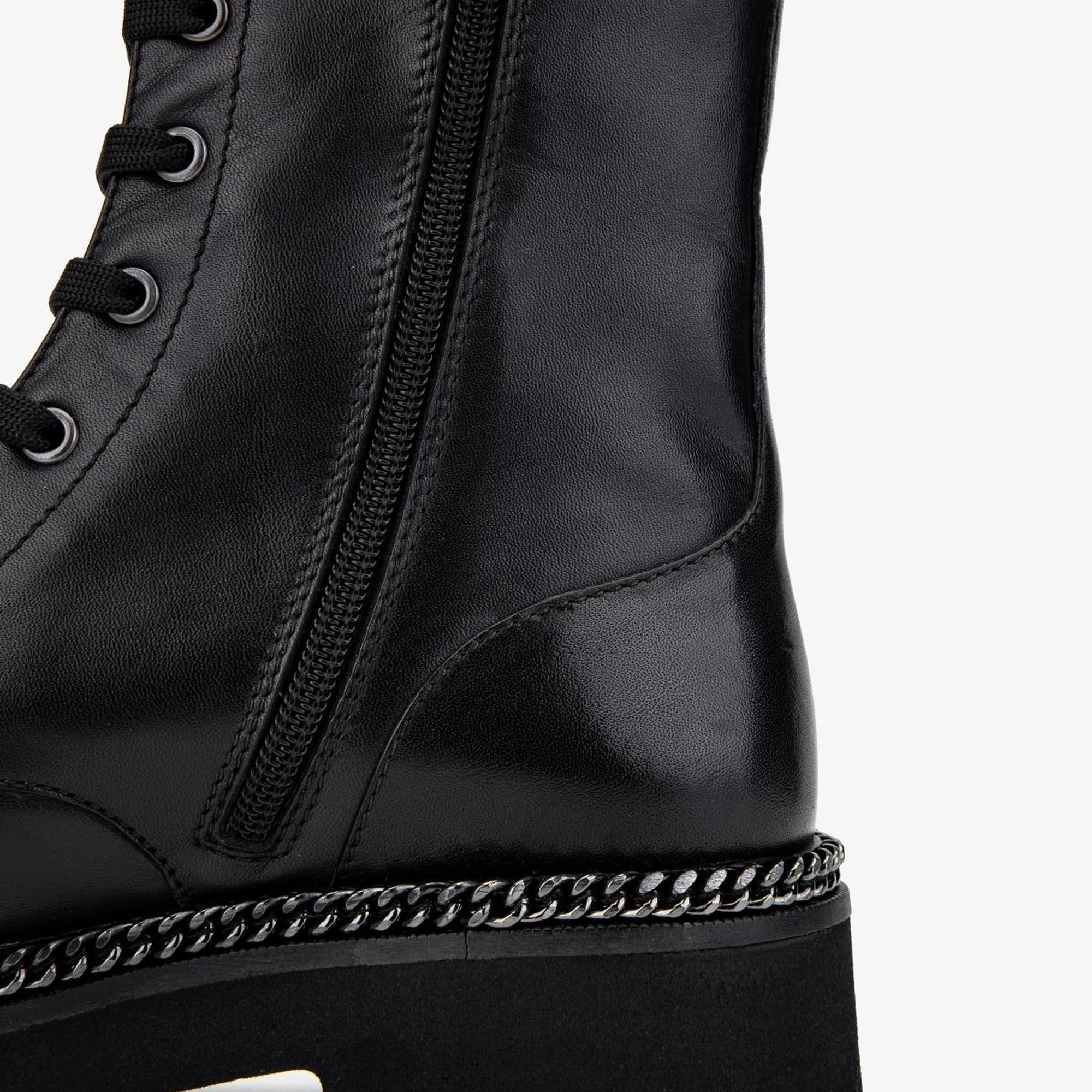 Valmenti Kadın Hakiki Deri Siyah Deri Casual Bot