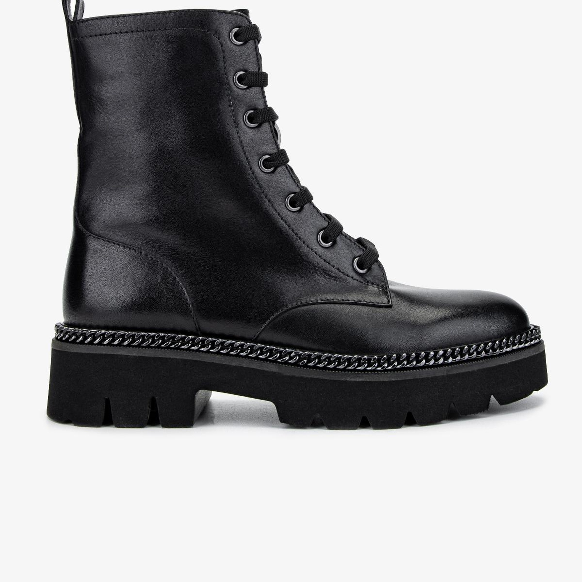 Valmenti Kadın Hakiki Deri Siyah Deri Casual Bot