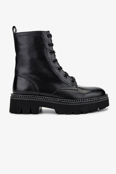  Valmenti Kadın Hakiki Deri Siyah Deri Casual Bot