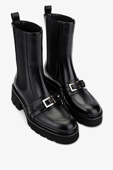  Valmenti Kadın Hakiki Deri Siyah Deri Casual Bot