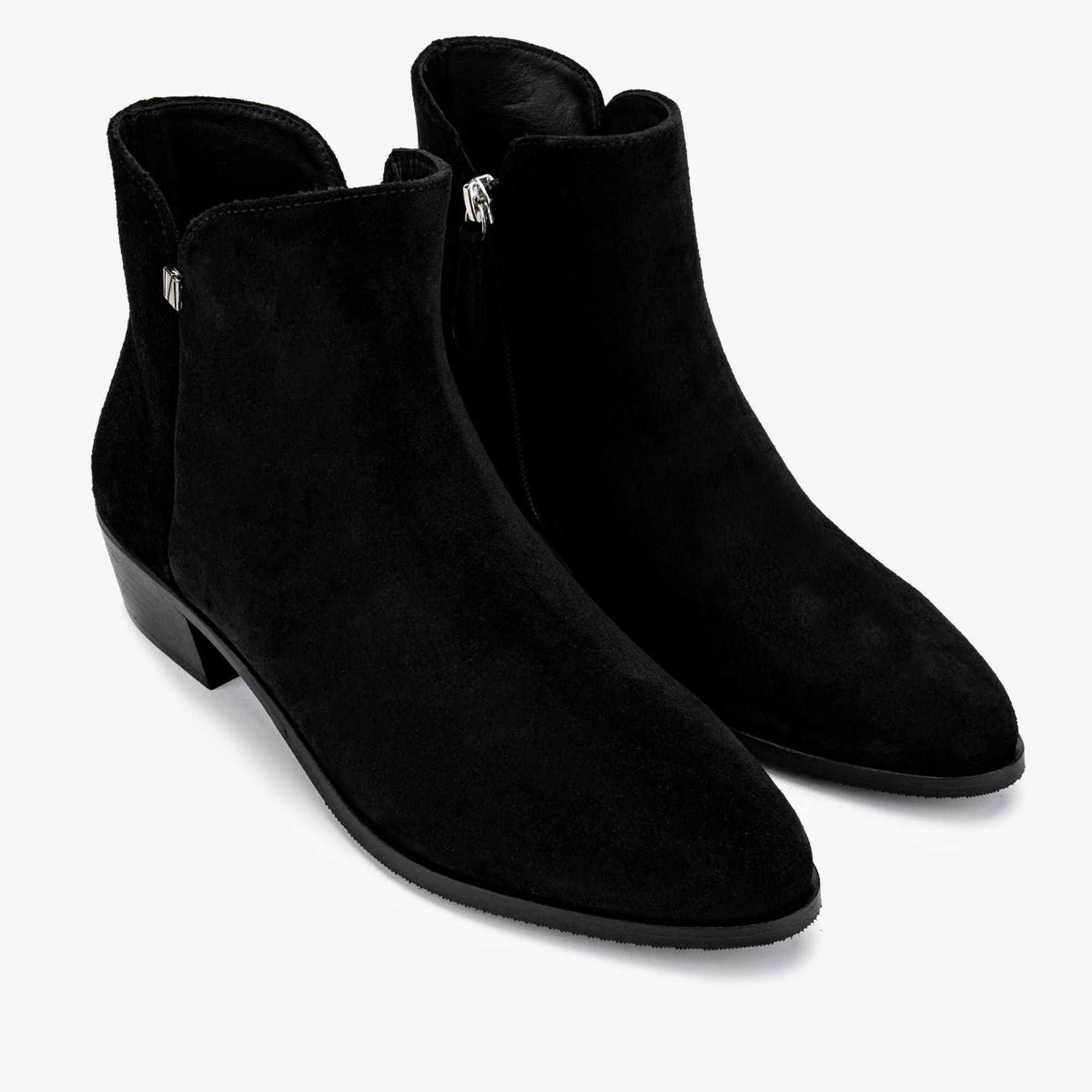Valmenti Kadın Hakiki Deri Siyah Süet Topuklu Bot