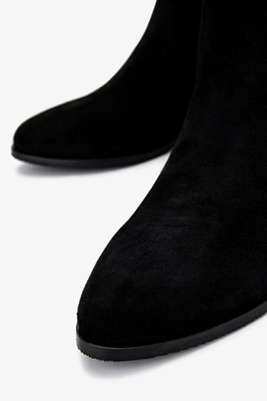  Valmenti Kadın Hakiki Deri Siyah Süet Topuklu Bot