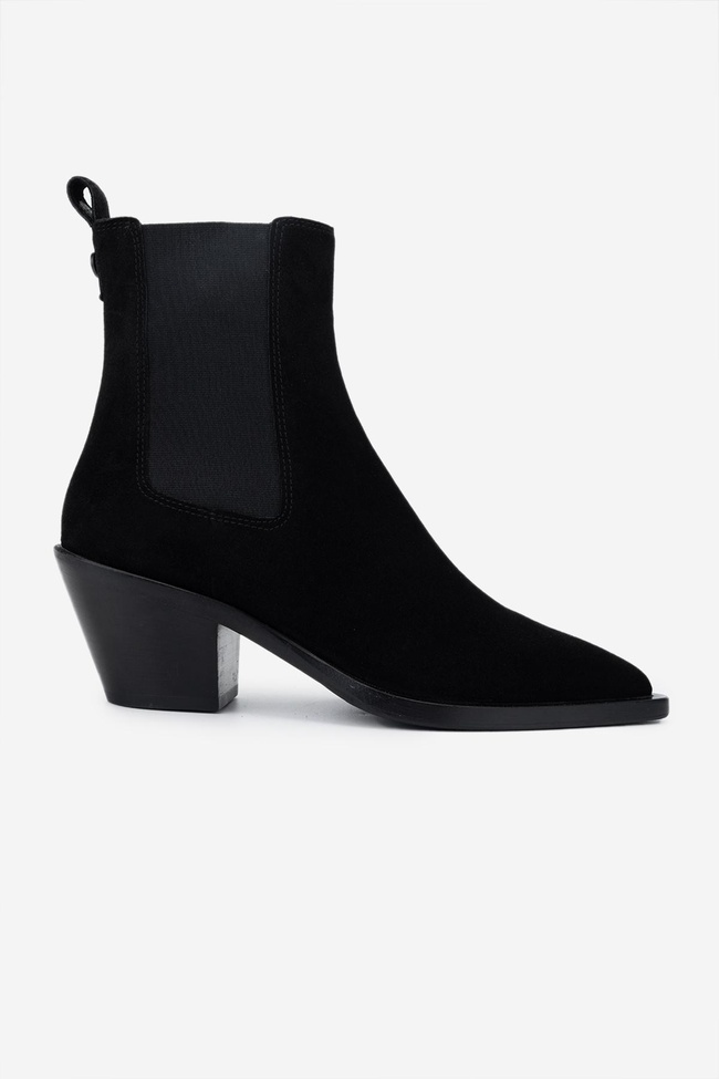  Valmenti Kadın Hakiki Deri Siyah Süet Casual Bot