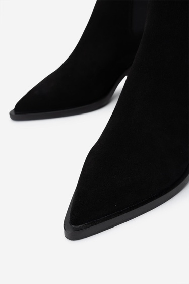  Valmenti Kadın Hakiki Deri Siyah Süet Casual Bot