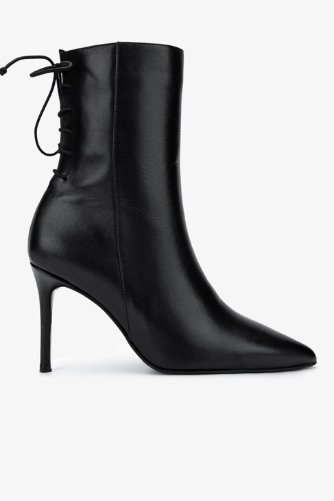  Valmenti Kadın . Siyah Deri Topuklu Bot