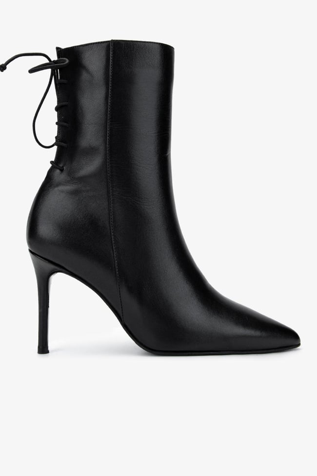  Valmenti Kadın . Siyah Deri Topuklu Bot