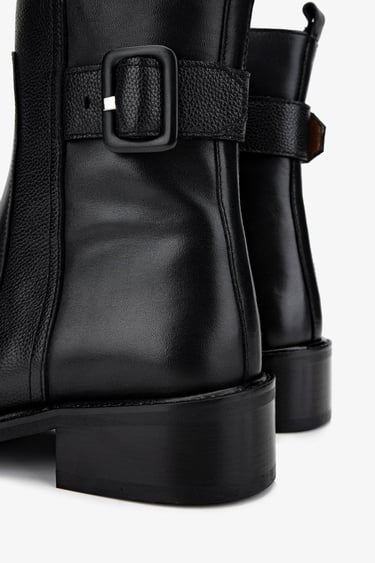  Valmenti Kadın . Siyah Deri Casual Bot