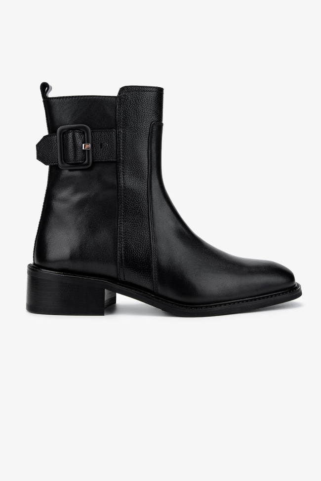  Valmenti Kadın . Siyah Deri Casual Bot