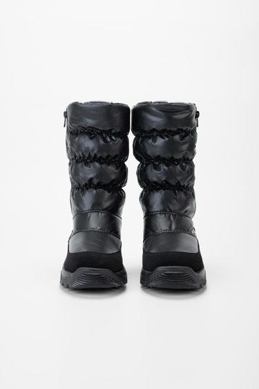  Valmenti Maura Kadın Siyah Deri & Tekstil Kar Botu