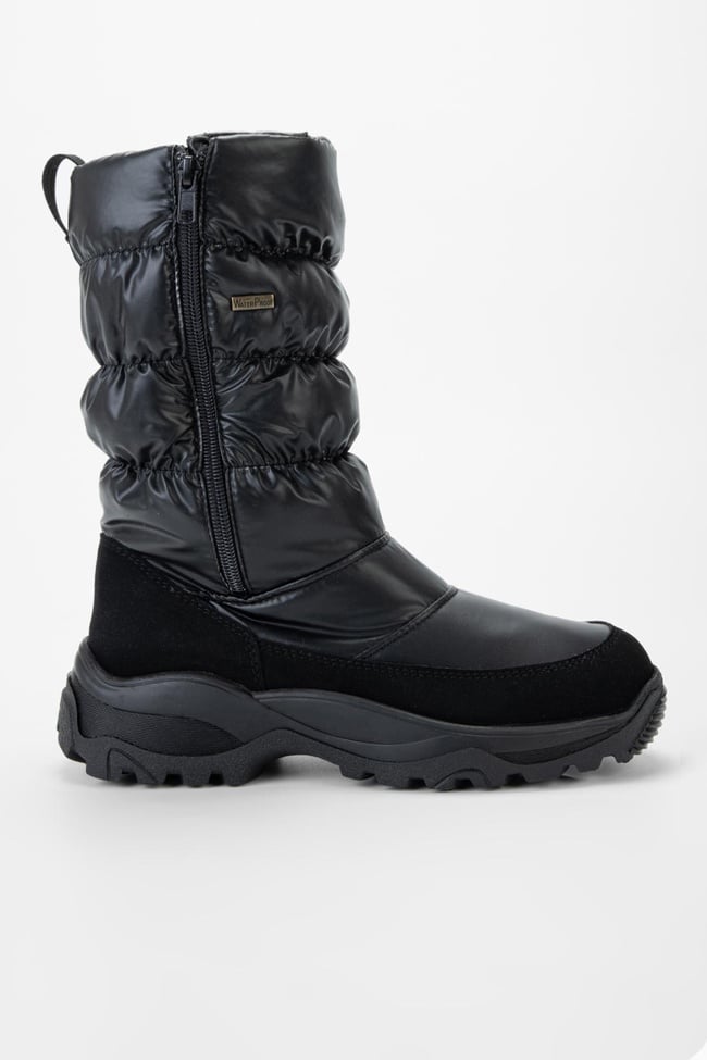  Valmenti Maura Kadın Siyah Deri & Tekstil Kar Botu