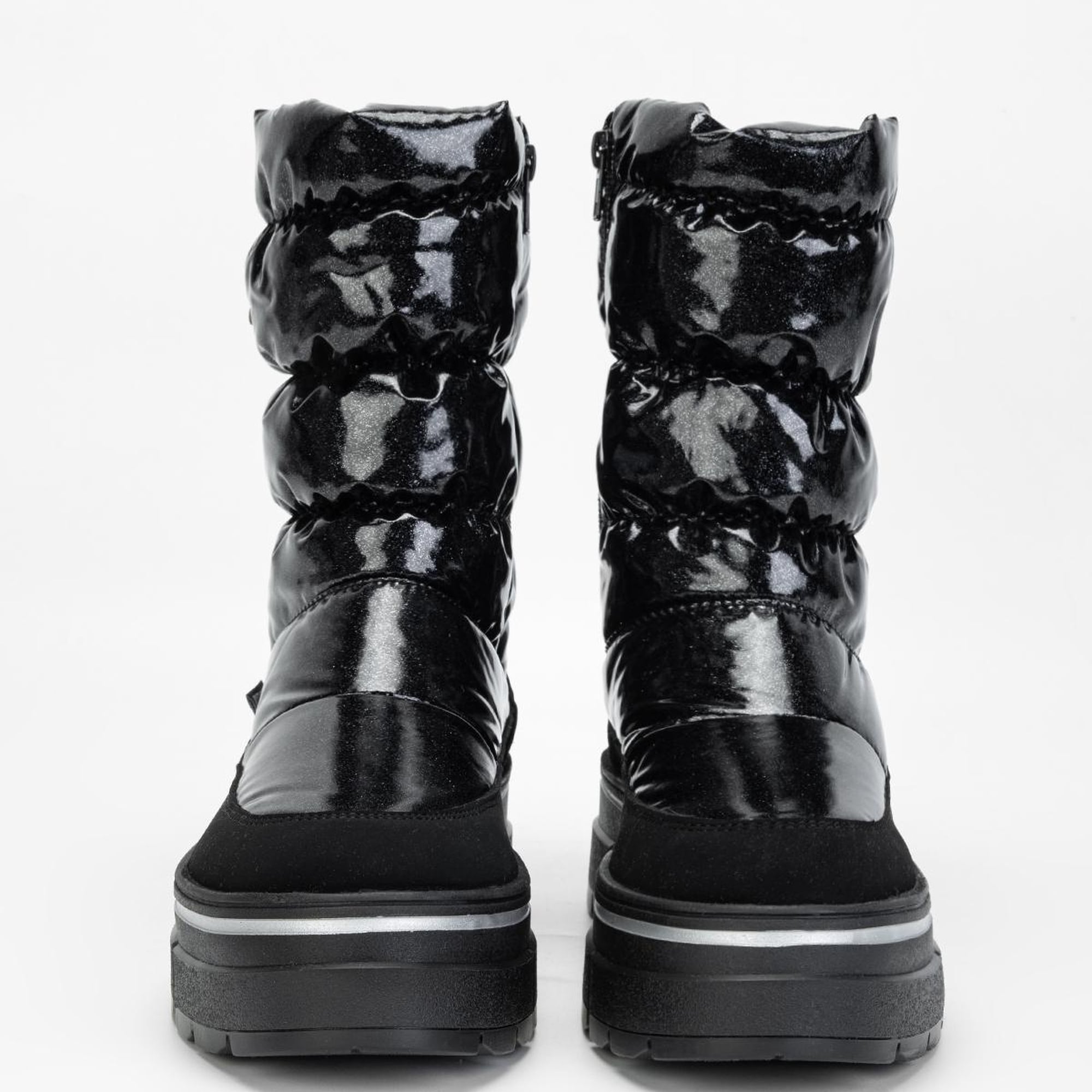 Valmenti Abriana Kadın Siyah Parıltı Deri & Tekstil Kar Botu