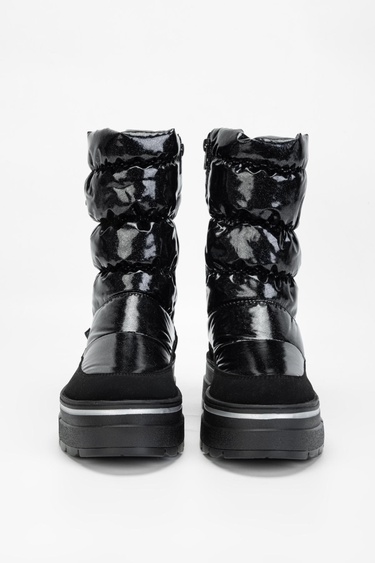  Valmenti Abriana Kadın Siyah Parıltı Deri & Tekstil Kar Botu