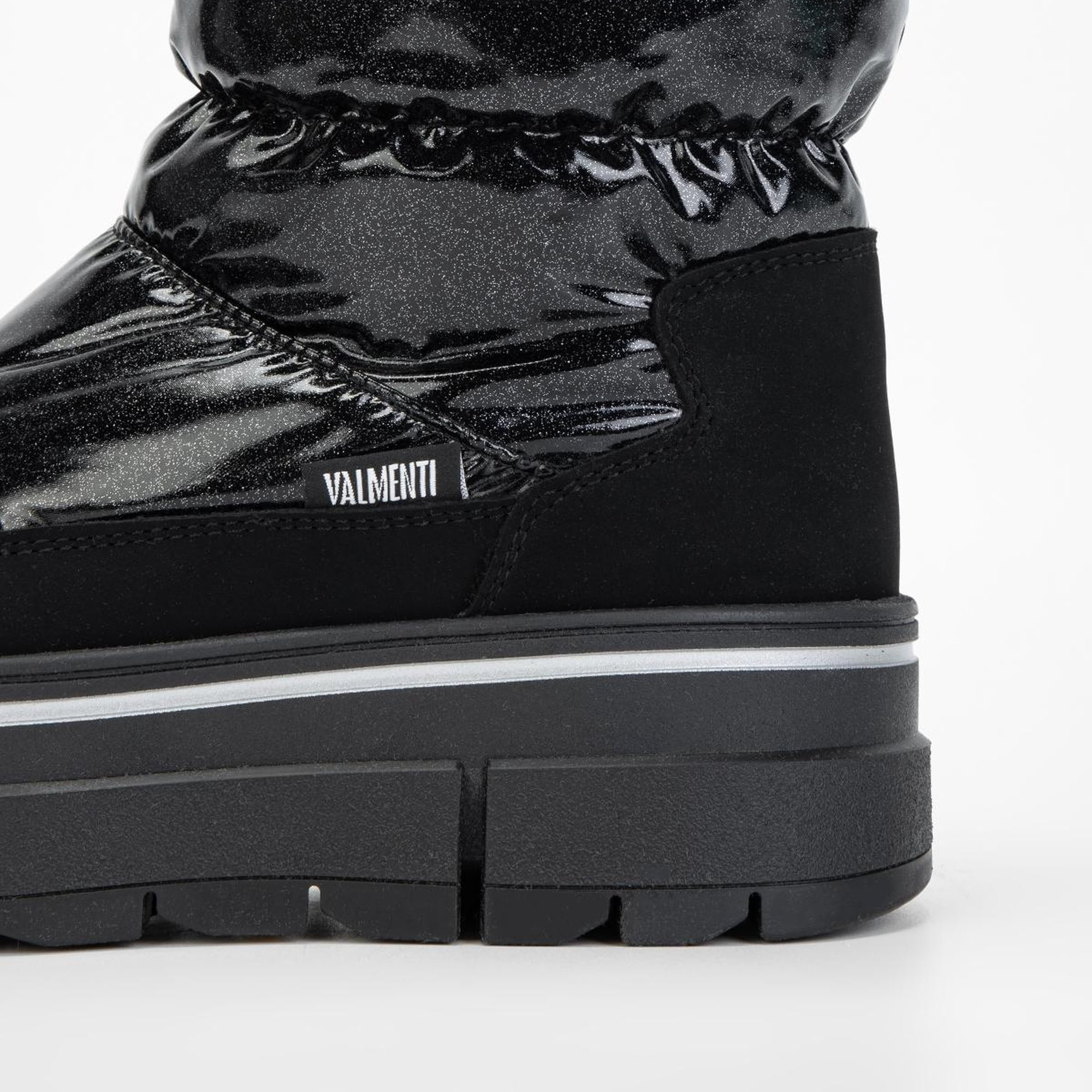 Valmenti Abriana Kadın Siyah Parıltı Deri & Tekstil Kar Botu