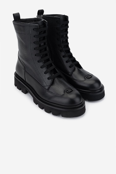  Valmenti Kadın Hakiki Deri Siyah Casual Bot