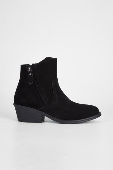  Valmenti Kadın Siyah Süet Hakiki Deri Casual Bot