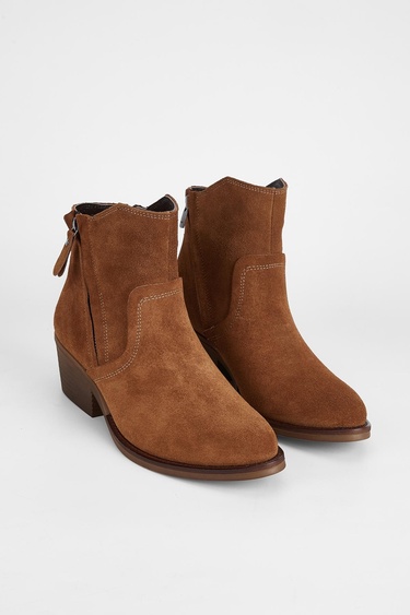  Valmenti Kadın Taba Süet Hakiki Deri Casual Bot