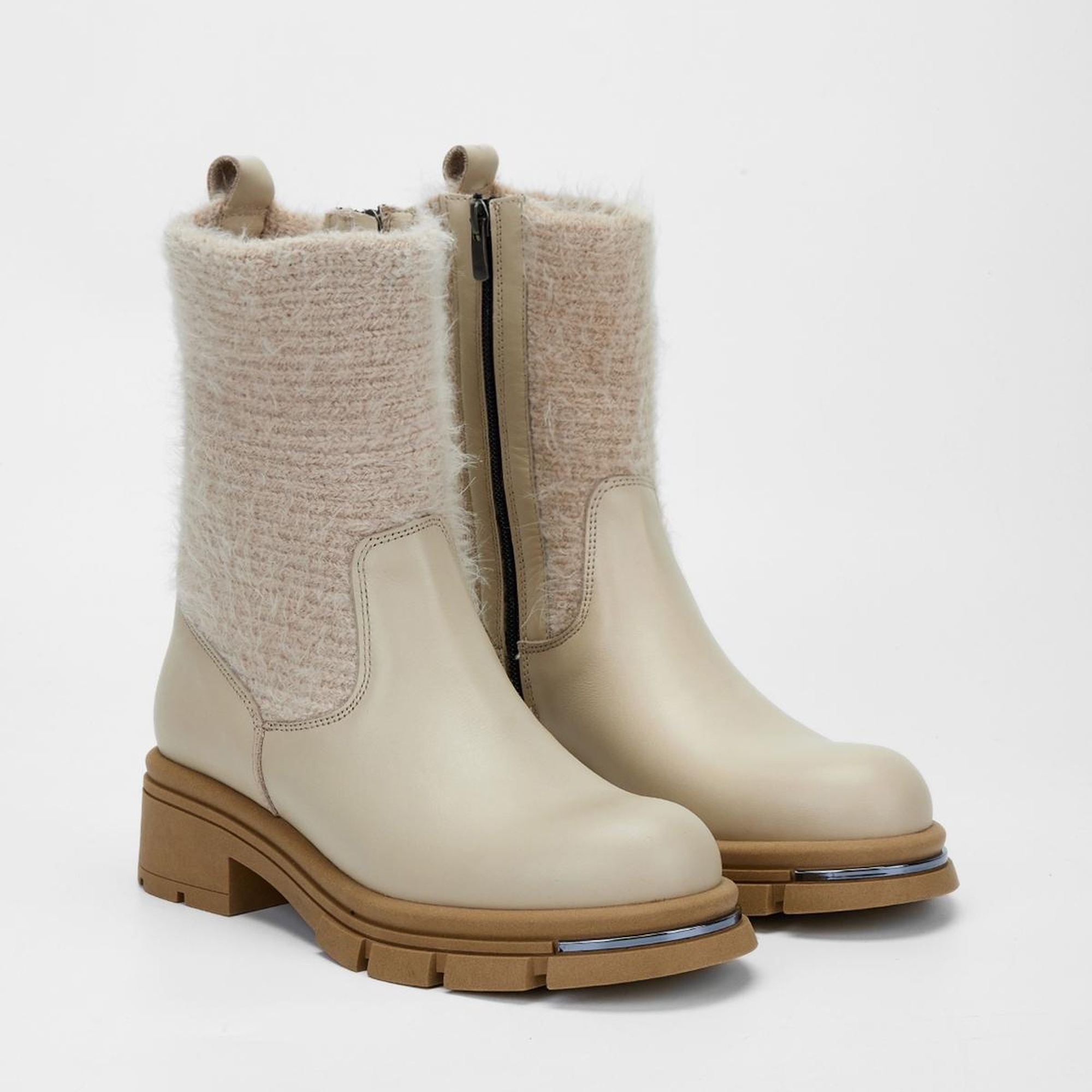 Valmenti Kadın Bej Hakiki Deri Casual Bot