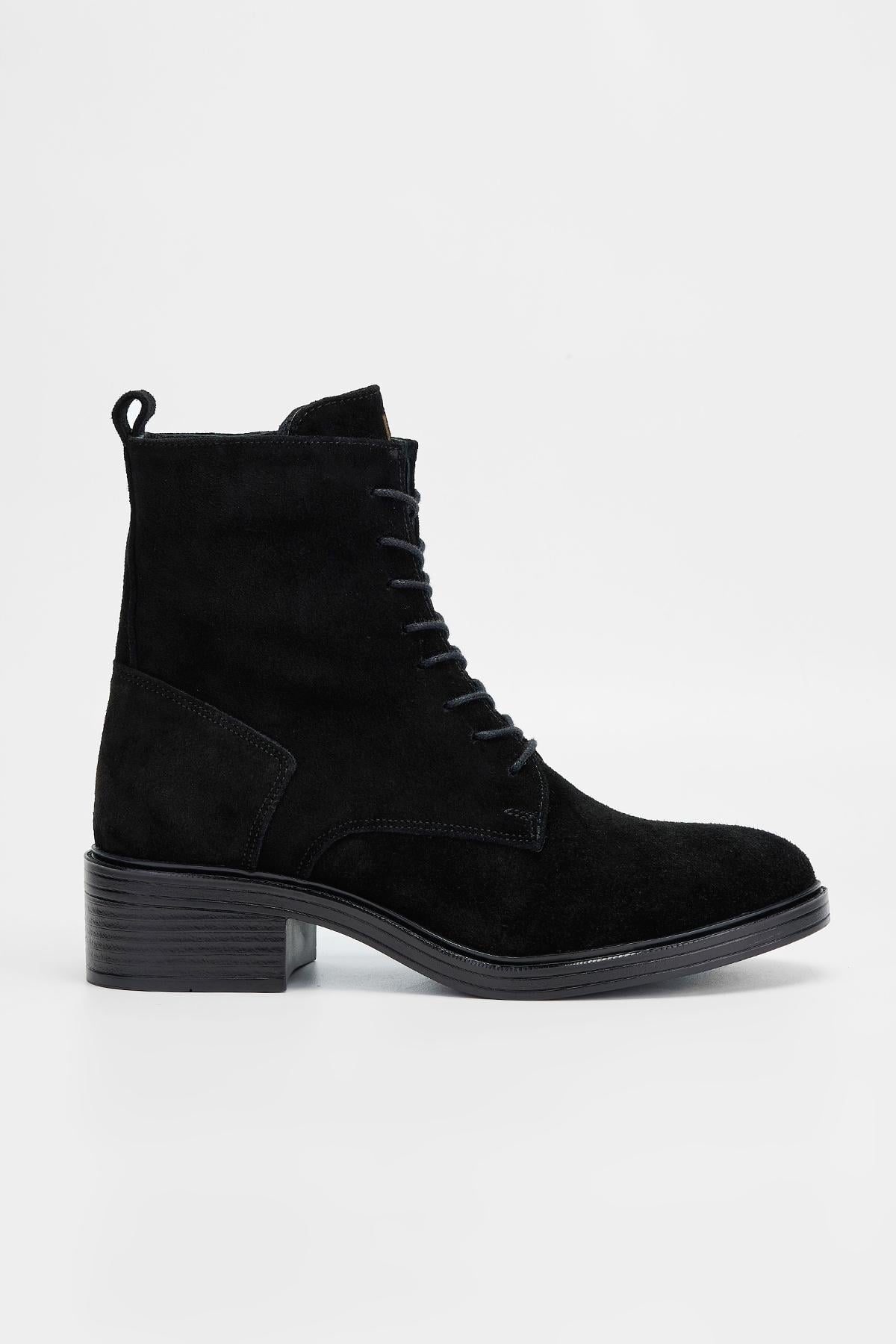 Valmenti Regulus Kadın Siyah Süet Hakiki Deri Casual Bot