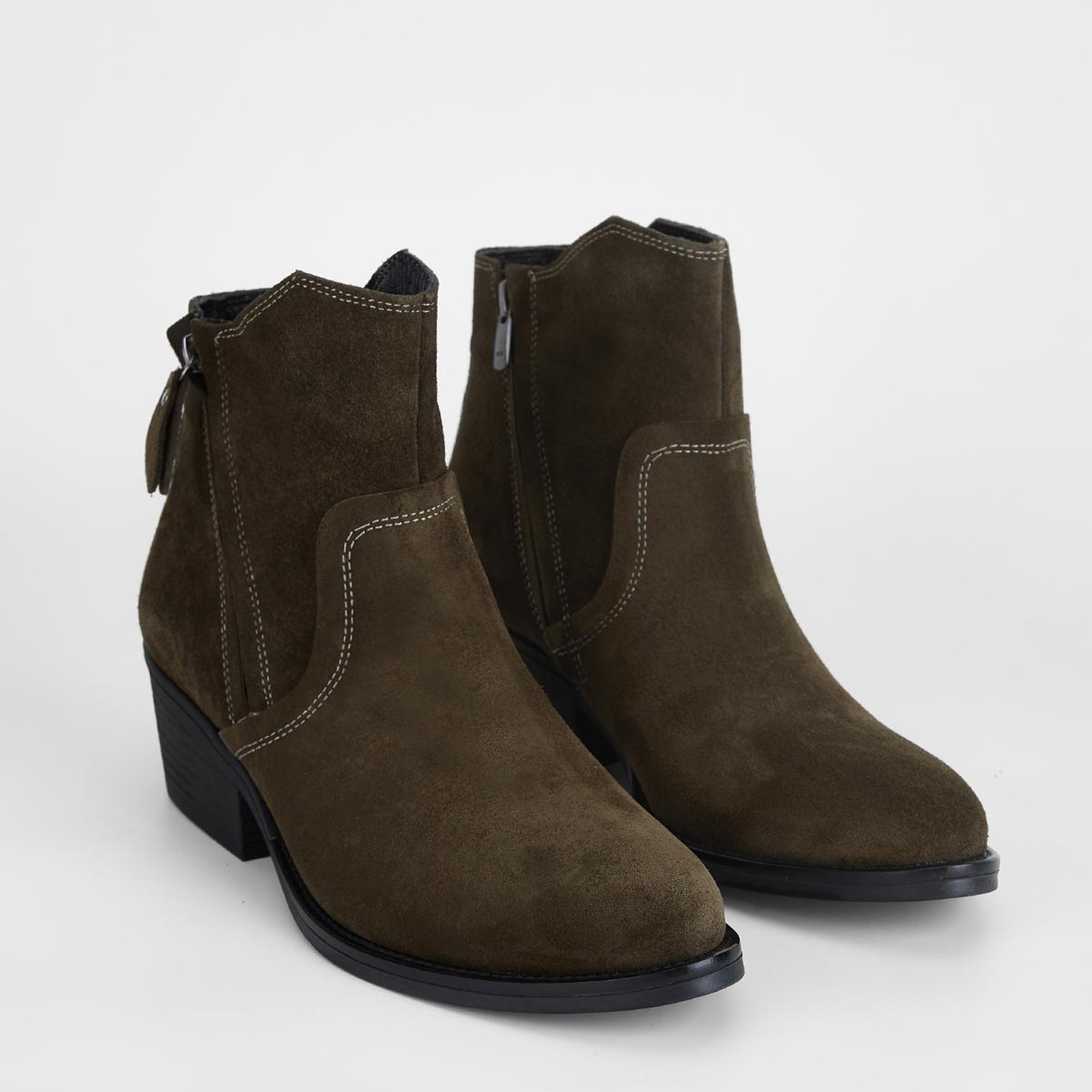 Valmenti Kadın Haki Süet Hakiki Deri Casual Bot