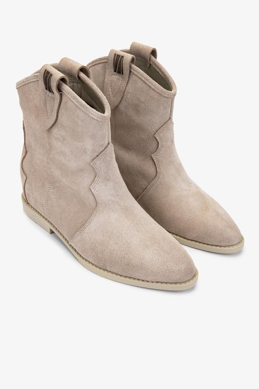  Valmenti Kadın . Bej Süet Casual Bot