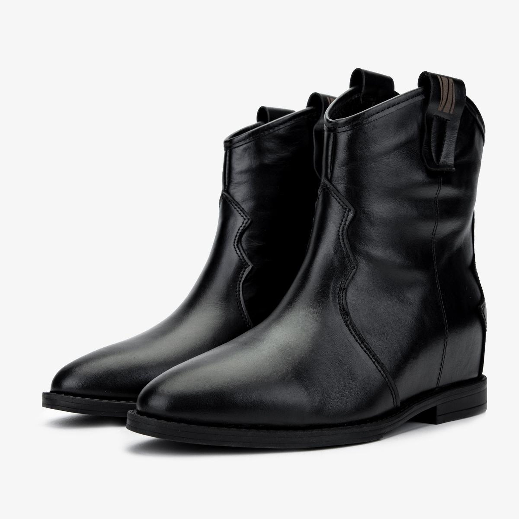 Valmenti Kadın . Siyah Deri Casual Bot