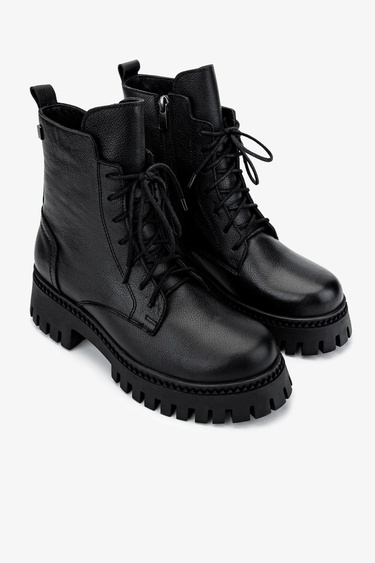  Valmenti Kadın Hakiki Deri Siyah Floter Casual Bot