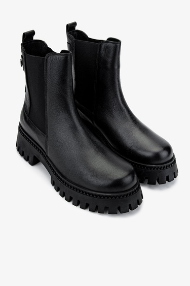  Valmenti Kadın Hakiki Deri Siyah Floter Casual Bot