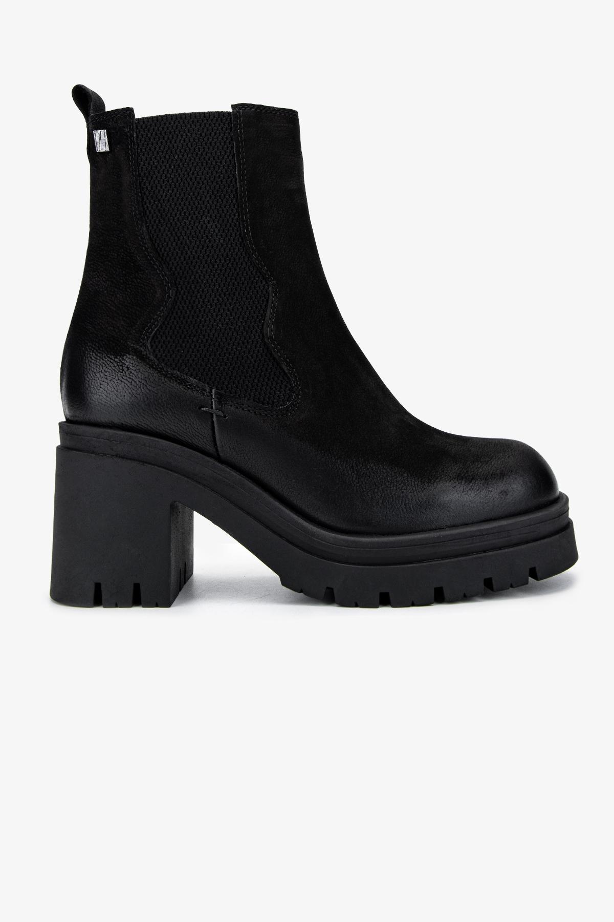  Valmenti Kadın Hakiki Deri Siyah Nubuk Casual Bot