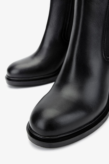  Valmenti Kadın Hakiki Deri Siyah Deri Casual Bot