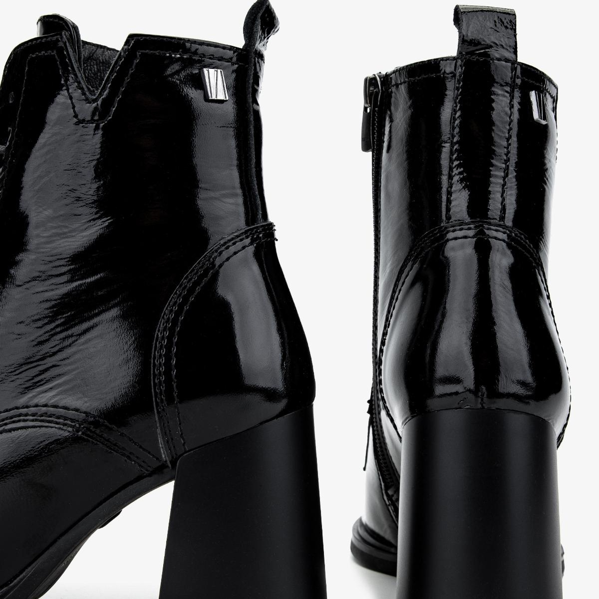 Valmenti Kadın Hakiki Deri Siyah Rugan Casual Bot