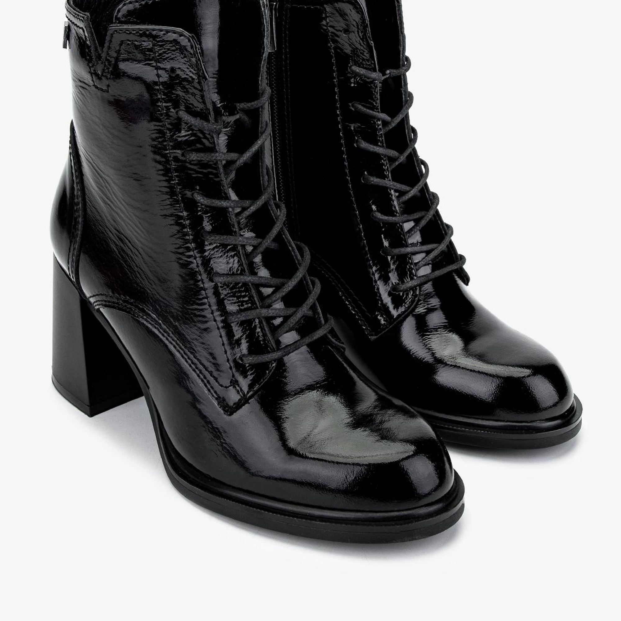 Valmenti Kadın Hakiki Deri Siyah Rugan Casual Bot