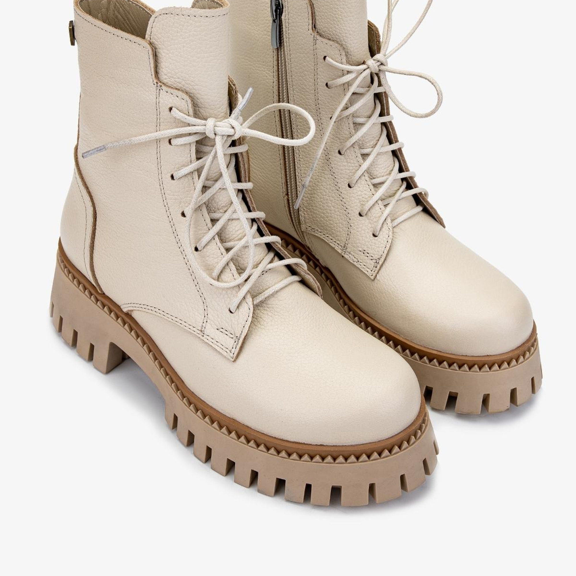 Valmenti Kadın Hakiki Deri Bej Casual Bot